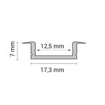 Aluminijski profil UGRADBENI 7mm x 17.3mm - 2m - slika 3