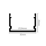 Aluminijski profil 7 NADGRADNI 20mm x 30mm - 2m - slika 3