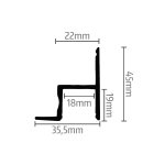 Aluminijski profil 7 UGRADBENI 45mm x 35.5mm - 2m - slika 3
