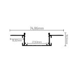 Aluminijski profil 8 UGRADBENI 18.5mm x 27.6mm - 2m - slika 3