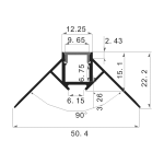 Aluminijski profil 11 UGRADBENI 22.2mm x 12.2mm - 2m - slika 3