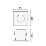 LED ugradbeni downlight kvadratni 1W OPTONICA 3298 3299