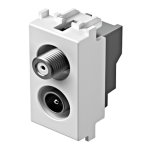 Utičnica TV-SAT 1dB 1M KM99 TEM MODUL PW bijela - slika 1