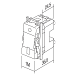 TIPKALO 1POL 16A 250V~ 1M PW bijeli - slika 3