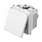 TEM Utičnica šuko s poklopcem 2 mjesta PW bijela - slika 1