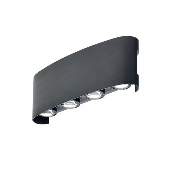 ZIDNA svjetiljka 8W CRNA IP65