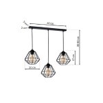 Visilica COLIN crna 3xE27 - slika 2