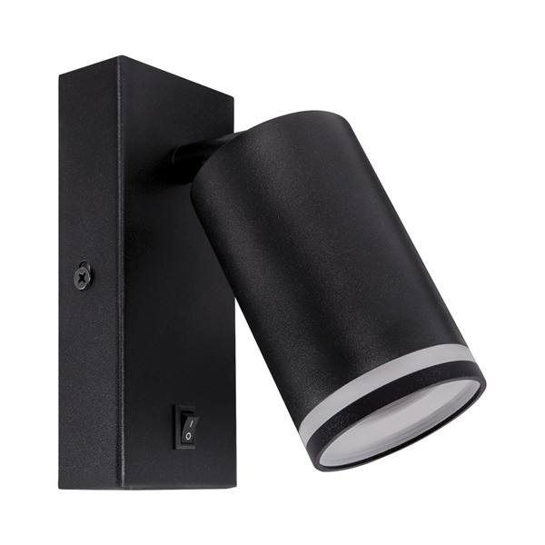 ZULA WLL GU10 ZIDNA SVJETILJKA CRNA S PREKIDAČEM