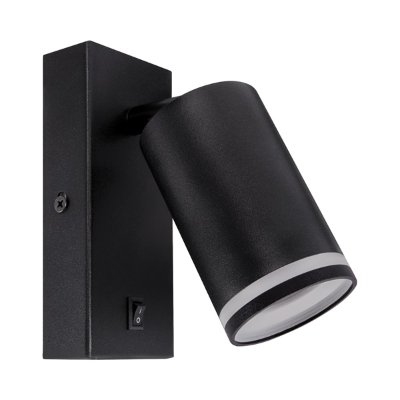 ZULA WLL GU10 ZIDNA SVJETILJKA CRNA S PREKIDAČEM