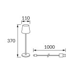 LED stolna svjetiljka punjiva crna IP54 TOGA - slika 3