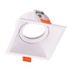 OKVIR ZA ŽARULJU GU10 KVADRATNI BIJELI ZAKRETNI - slika 1