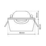OKVIR ZA ŽARULJU GU10 KVADRATNI CRNI ZAKRETNI - slika 3