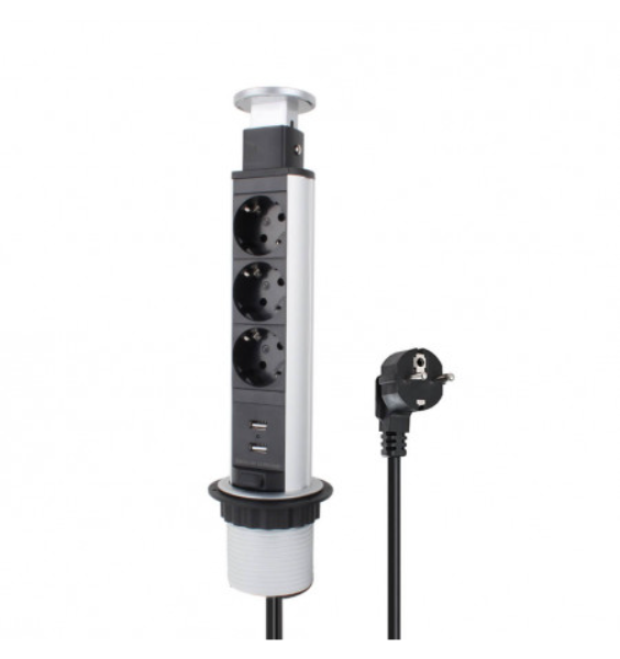 Izvlačna utičnica POP7 3G2U 3x2 2xUSB