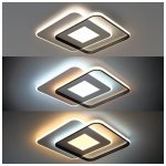 LED stropna svjetiljka crno bijela 60W CCT s daljinskim upravljačem - slika 3