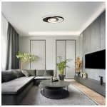 LED stropna svjetiljka crno bijela 54W CCT s daljinskim upravljačem - slika 4