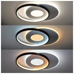 LED stropna svjetiljka crno bijela 54W CCT s daljinskim upravljačem - slika 3