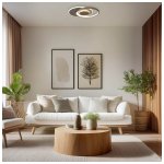 LED stropna svjetiljka bijela i drvo 54W CCT s daljinskim upravljačem - slika 4
