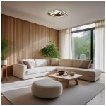 LED stropna svjetiljka bijela i drvo 60W CCT s daljinskim upravljačem - slika 4