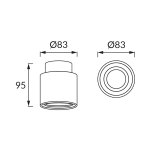 HARIET C GU10 stropna svjetiljka crna - slika 2
