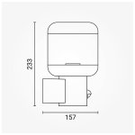 Zidna svjetiljka sa senzorom crna 1*E27 IP54 - slika 4