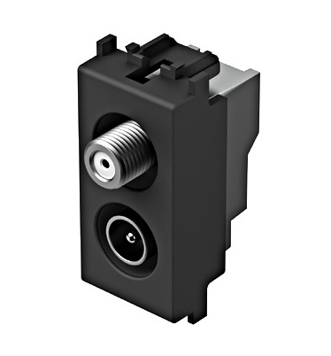 Utičnica TV-SAT 1dB 1M KM99 TEM MODUL SB crna