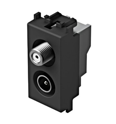 Utičnica TV-SAT 1dB 1M KM99 TEM MODUL SB crna