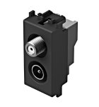 Utičnica TV-SAT 1dB 1M KM99 TEM MODUL SB crna - slika 1