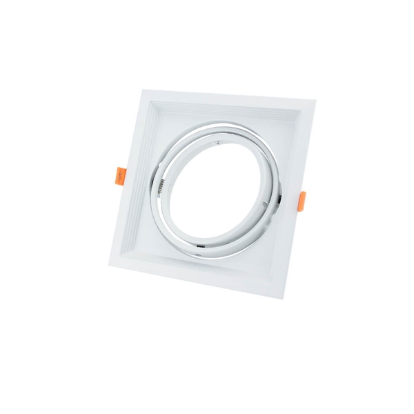 Okvir za žarulju AR111 kvadratni bijeli zakretni