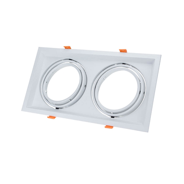 Okvir za žarulju AR111 kvadratni bijeli zakretni