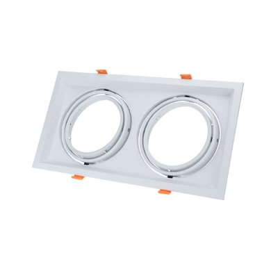 Okvir za žarulju AR111 kvadratni bijeli zakretni