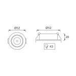 MATI LED C ugradbeni downlight okrugli 1.5W. fi 43mm STRUHM 03735 03736 03737