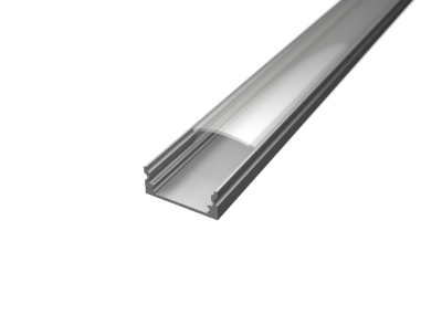Aluminijski profil 1 NADGRADNI 8mm x 17.1mm  - 2m - prozirni pokrov