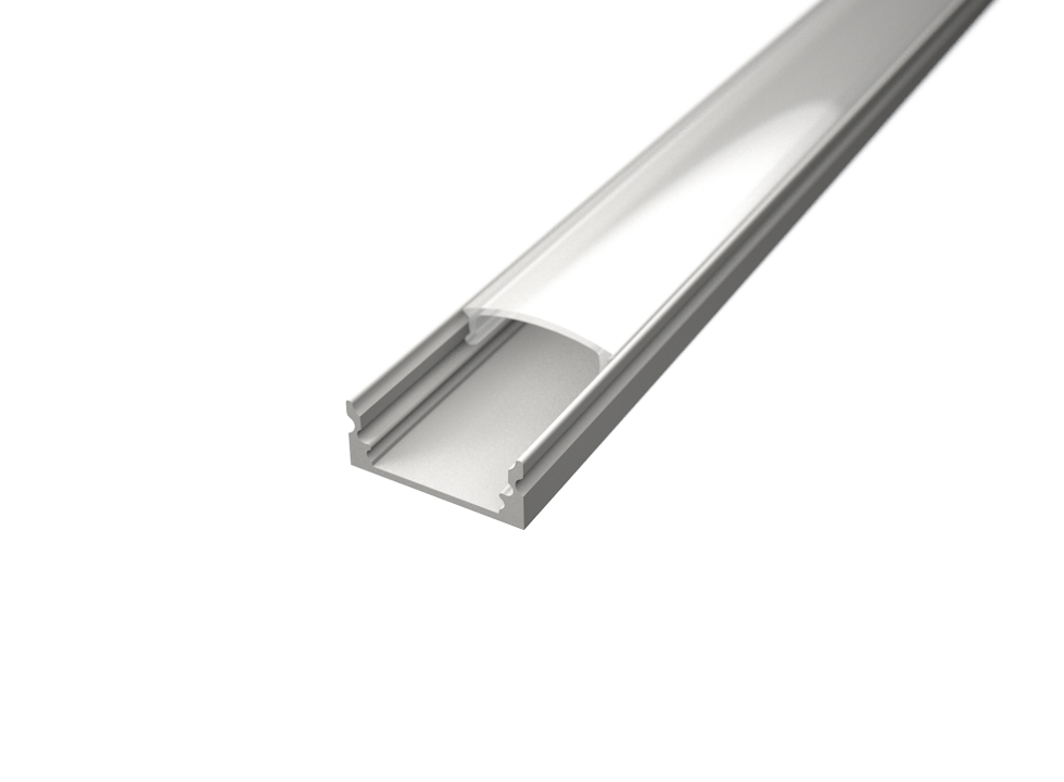 Aluminijski profil 1 NADGRADNI 8mm x 17.1mm BIJELI - 2m