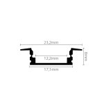 Aluminijski profil UGRADBENI 1 CRNI 8mm x 17.1mm - 2m - slika 2