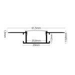 Aluminijski profil UGRADBENI 13.8mm x 29mm - 2m - slika 2