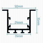 Aluminijski profil UGRADBENI 35mm x 35mm - 2m - slika 2