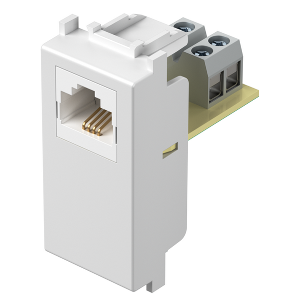 Utičnica TEL LT RJ11 6/4 1M KM30 TEM MODUL PW bijela
