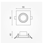 LED DOWNLIGHT ugradbeni kvadratni 5W OPTONICA 3267 3268 3269 toplo neutralno hladno bijela