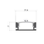 Aluminijski profil NADGRADNI 7mm x 17.4mm - 2m - slika 3