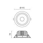 LED COB ugradbeni downlight TUV 20W OPTONICA 3273 3724 3725