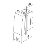 TIPKALO ZA ZVONO 16A 250V~ 1M PW IN 01 bijeli indikator - slika 2