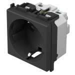 UTIČNICA SA ZAŠTITOM 2P+E 16A 250V~ 2M SB crna - slika 1