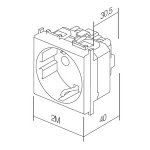 UTIČNICA SA ZAŠTITOM 2P+E 16A 250V~ 2M SB crna - slika 2