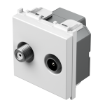 Utičnica SAT ZAVRŠNA 1dB 2 mjesta KM25 TEM MODUL PW bijela - slika 1