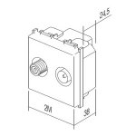 Utičnica SAT ZAVRŠNA 1dB 2 mjesta KM25 TEM MODUL PW bijela - slika 2