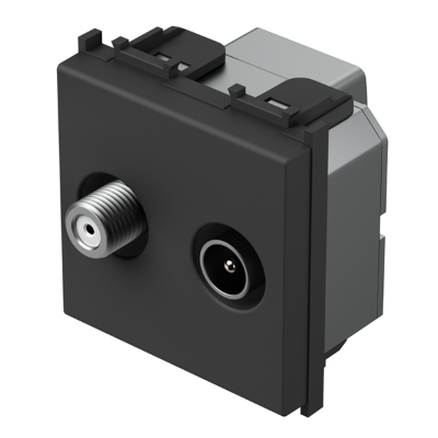 Utičnica SAT ZAVRŠNA 1dB 2 mjesta KM25 TEM MODUL SB crna