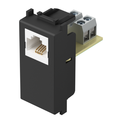 Utičnica TEL LT RJ11 6/4 1M KM30 TEM MODUL SB crna