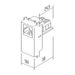 Utičnica TEL LT RJ11 6/4 1M KM30 TEM MODUL SB crna - slika 2