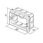 TEM Kutija pravokutna za zid od opeke 3 mjesta - slika 2