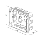 TEM Kutija pravokutna za zid od opeke 2x7 mjesta - slika 2
